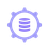 Purple gear icon with database in the center, representing Kafkai solutions tailored to business needs and adapted to market demands.
