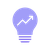 Purple lightbulb icon with an upward business graph, symbolizing Kafkai, business intelligence, and strategic content growth.