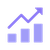 Purple bar chart with upward arrow symbolizing Kafkai reward and payment growth or increasing payment rewards trend.