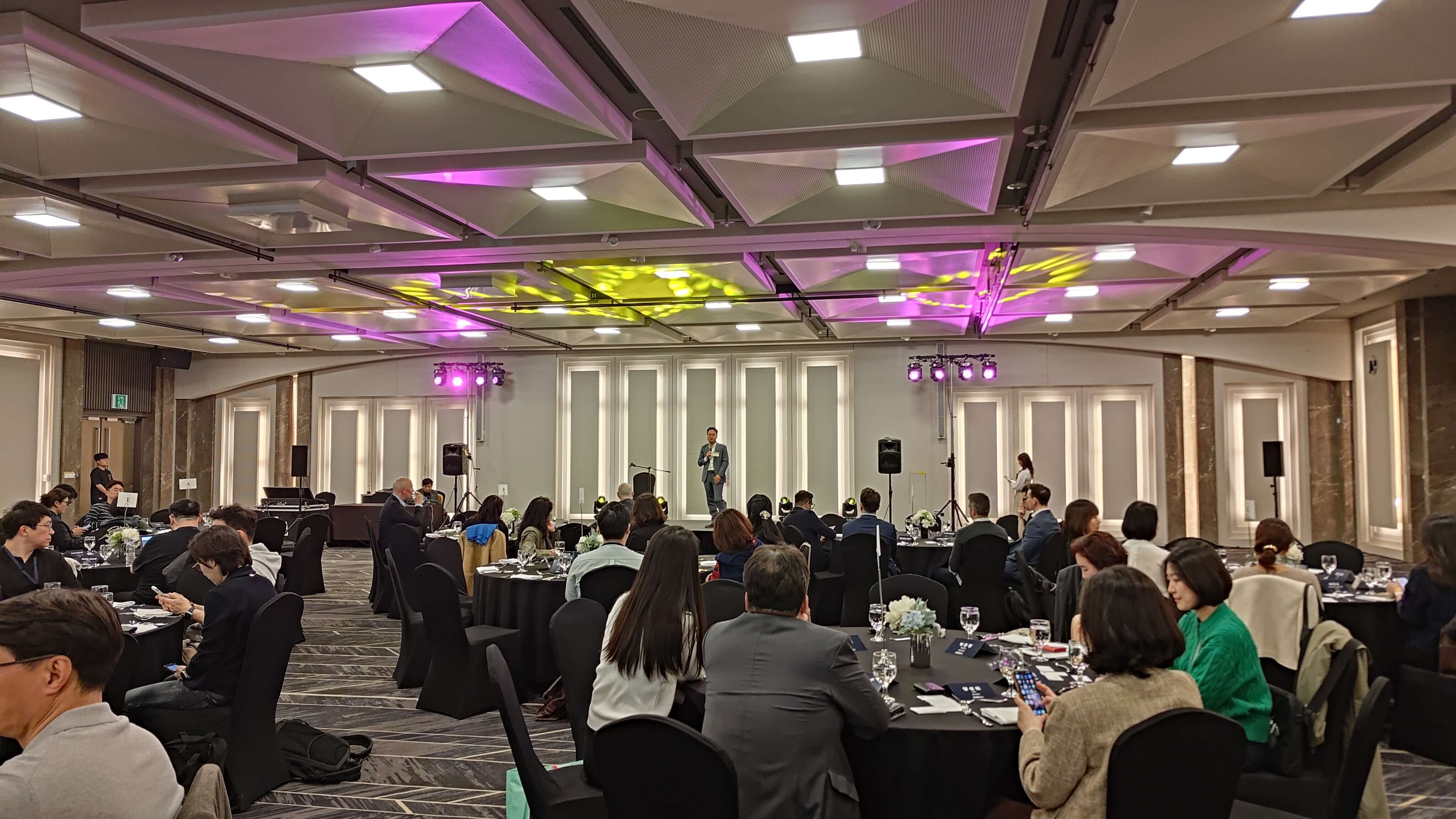 John Park, the CEO and Founder of DMS addresses attendees during the exclusive networking dinner at Digital Marketing Summit 2025, sharing insights with industry leaders and professionals.